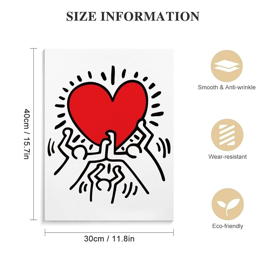 Amazon.co.jp: アートパネル キースヘリング ハート 装飾画